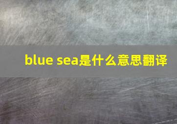 blue sea是什么意思翻译